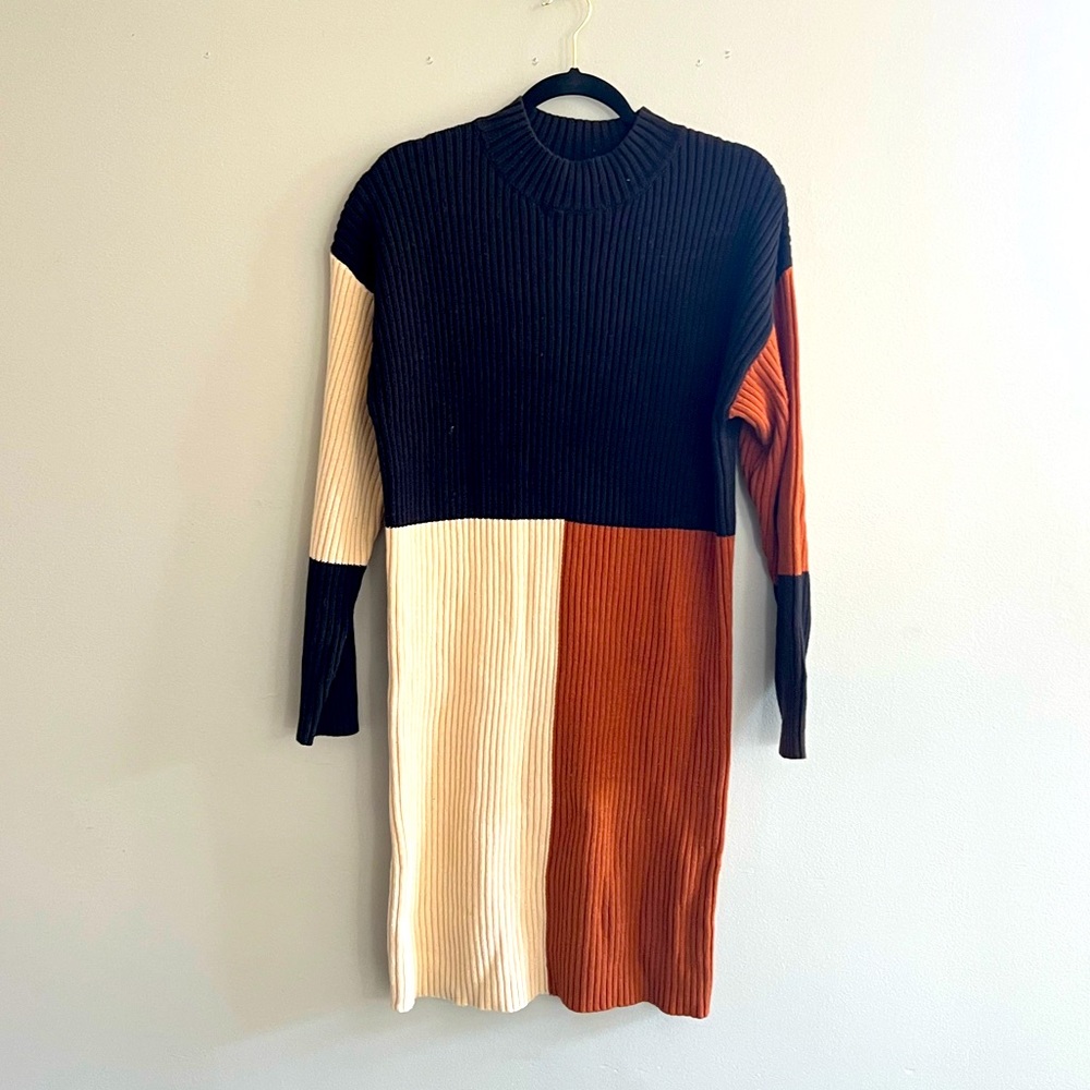 Color black sweater dress